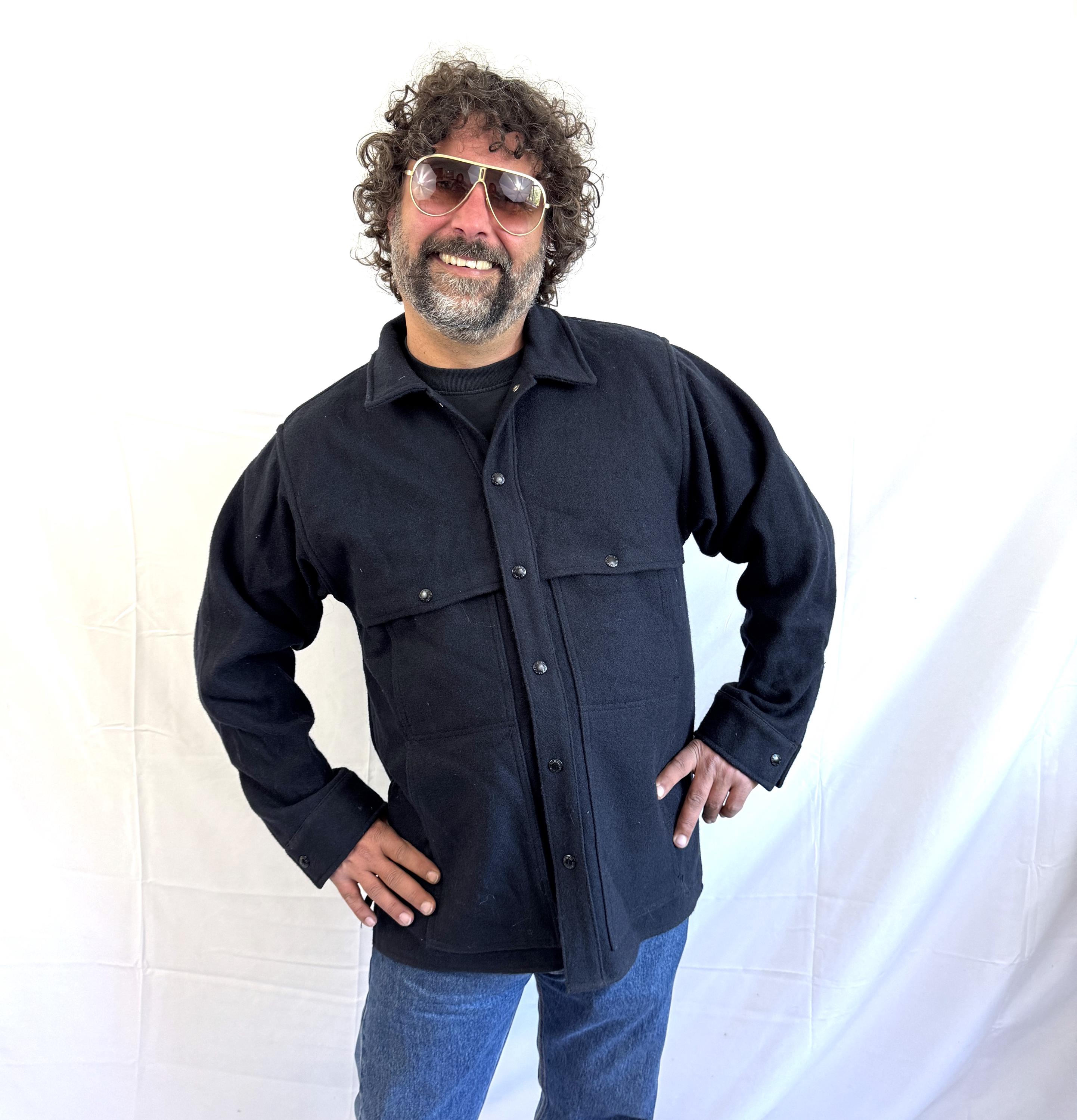 Vintage Filson Virgin Wool Hunting Jacket Mackinaw Cruiser Black