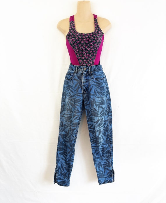 Vintage 80s 1980s St Tropez High Waisted XS Leave… - image 1