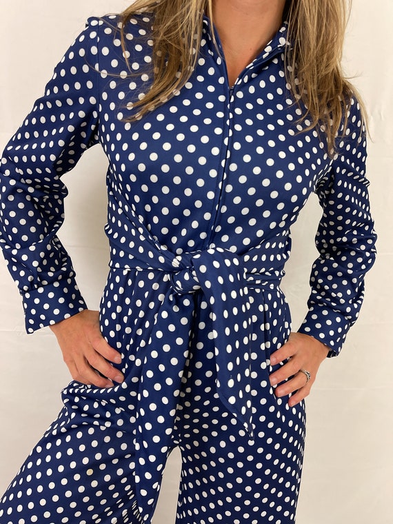 Fun Vintage 1970s Polka dot Jumpsuit - image 3