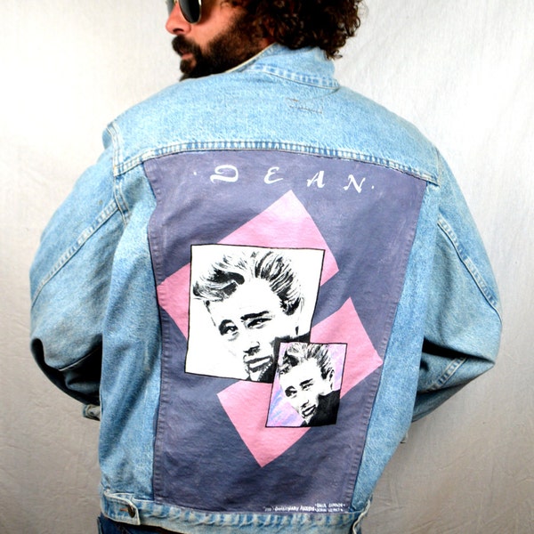 Vintage 80s James Dean Weird Fun Denim Jacket