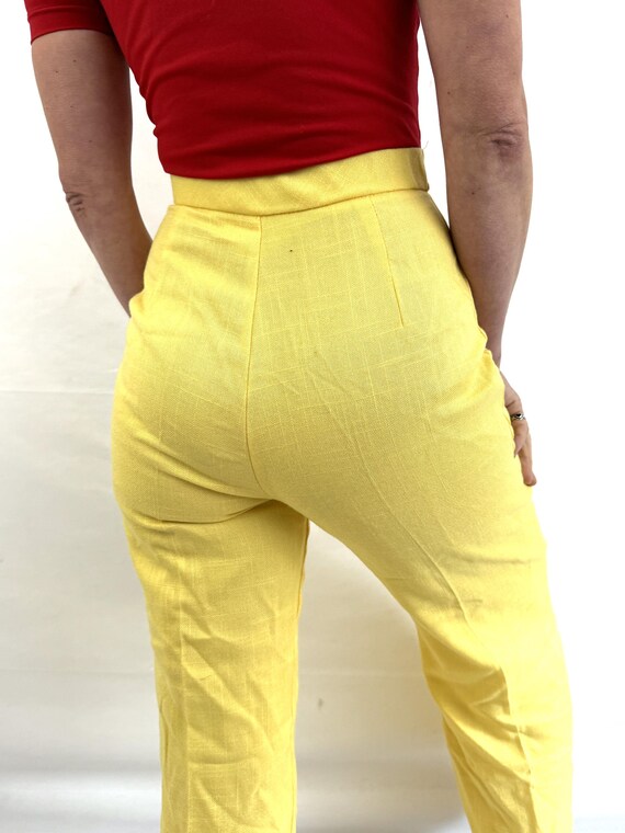 Vintage 1970s 70s Yellow Kolortron Wide Leg Legge… - image 5