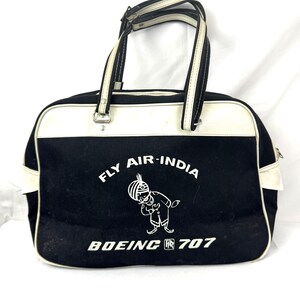 バッグ USA Dead stock 70s Flight Travel Bag Vintage 1970s 70s Travel India Airlines Day Bag Tote Satchel