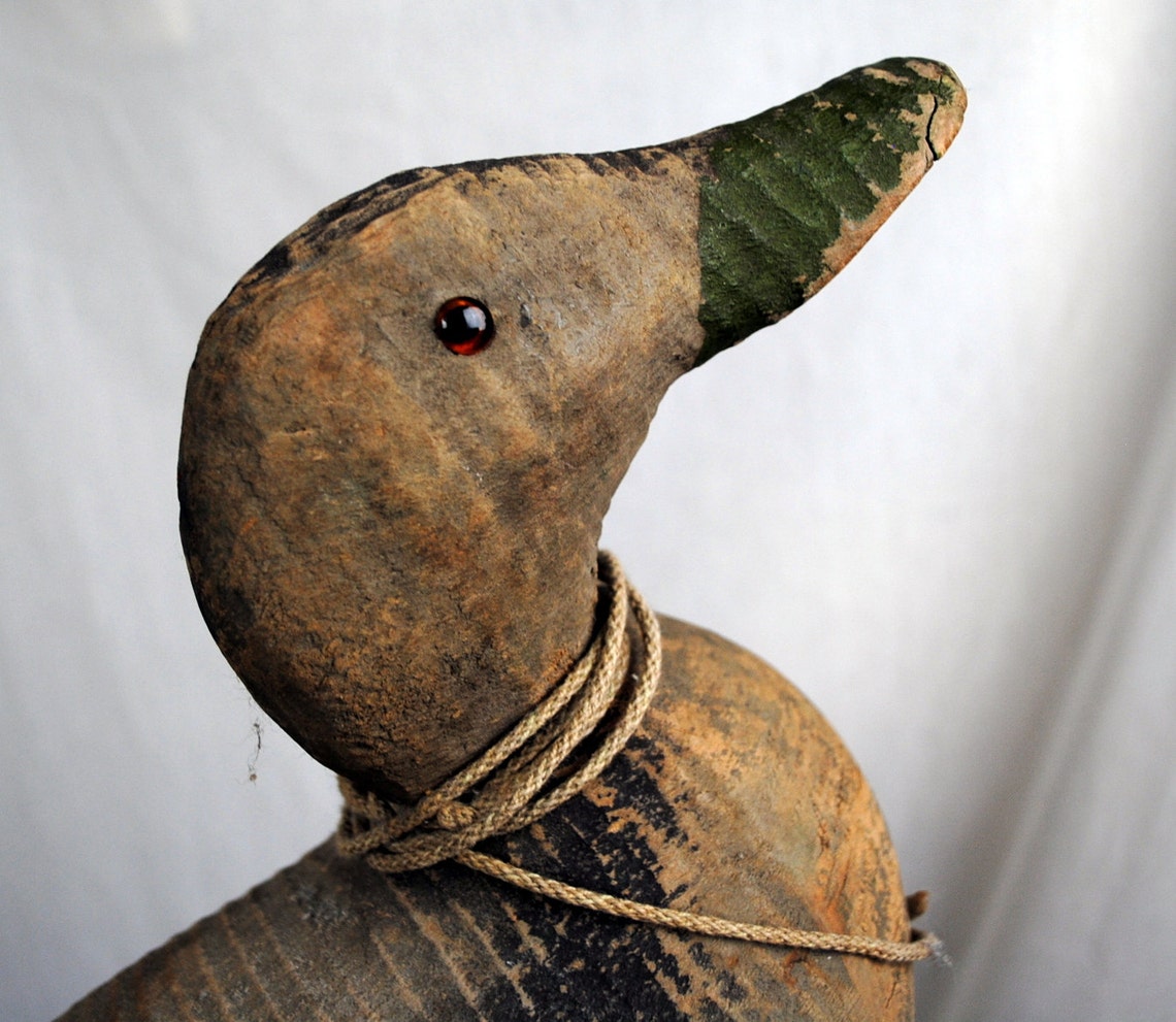 Vintage Wooden Duck Antique Decoy Etsy