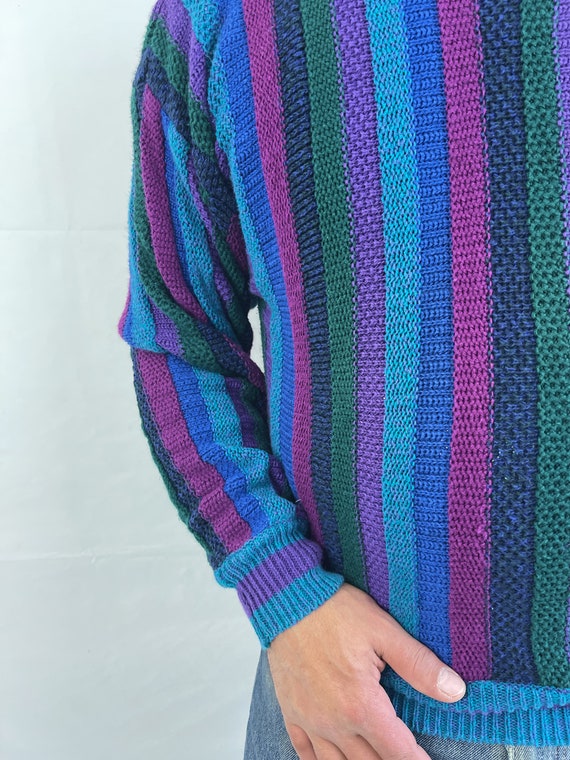 Vintage 80s 90s Rainbow Knit Sweater - Colours by… - image 4