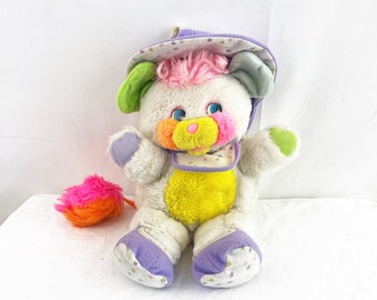 Vintage 1980s Cute Baby Popple Stuffed Toy Plush - with shoes!