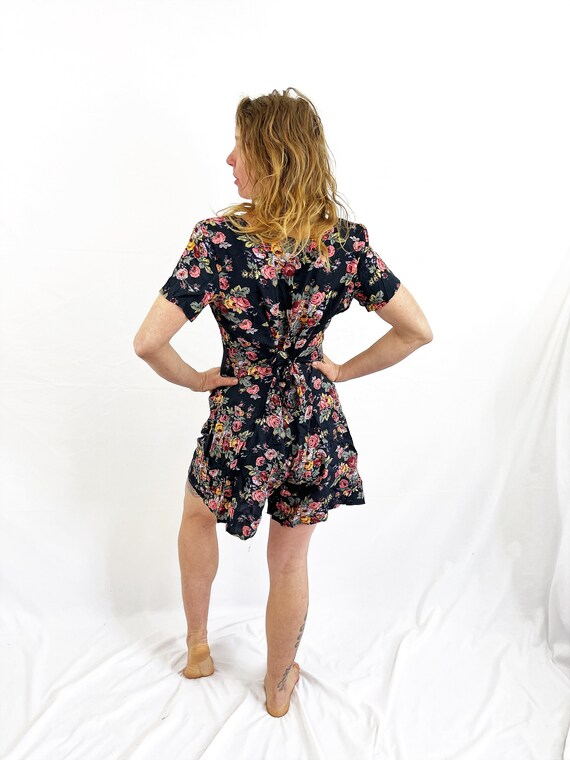 Vintage 80s 90s Floral Romper - By Joule Energy - image 3