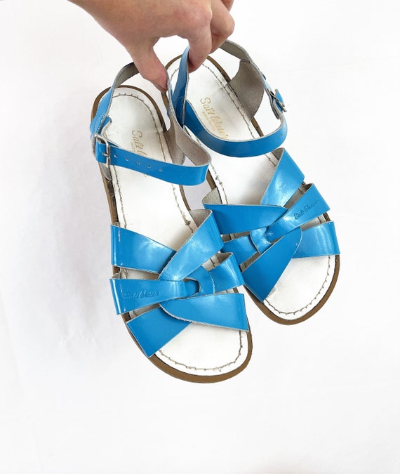 Vintage Surfer Salt Water Blue Sandals Size 9 - Etsy