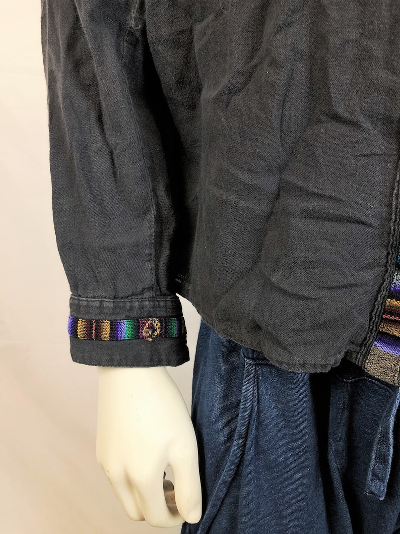 Vintage 80s 1980s 90s Ecuador Button Up Top Shirt