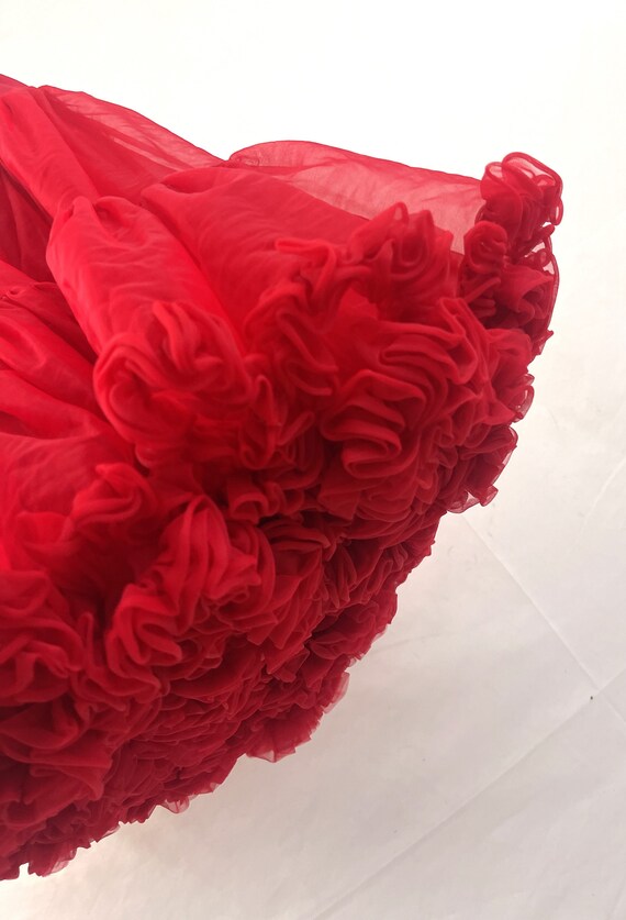 Vintage Red Square Dancing Petticoat Tutu Crinoli… - image 3