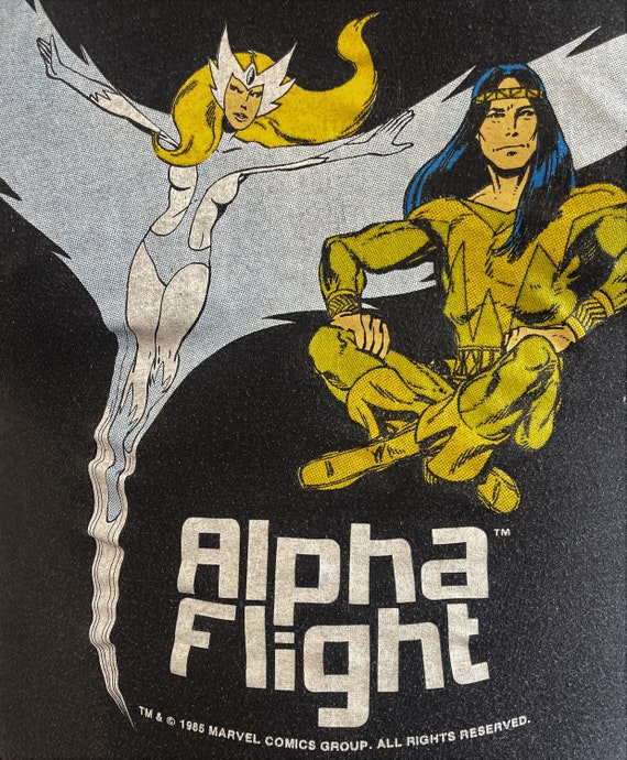 Vintage RARE 1980s 80s 1985 WOW Alpha Flight T-Sh… - image 3