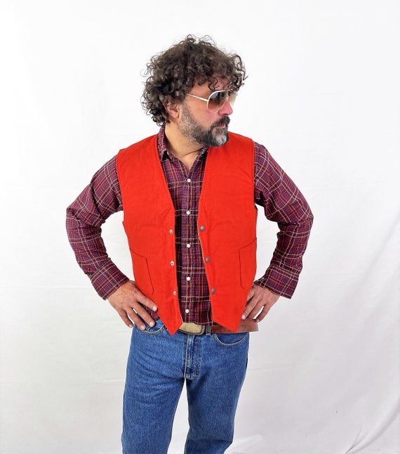 Vintage Orange Red Outdoorsman Clothing by Gander Mountain Inc Vest Etsy