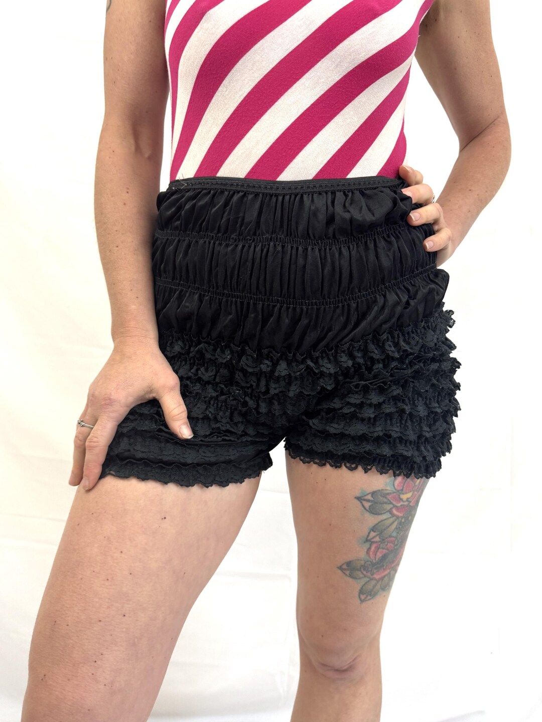 Vintage Black Ruffled Square Dancing Rockabilly Bloomers - Great ...
