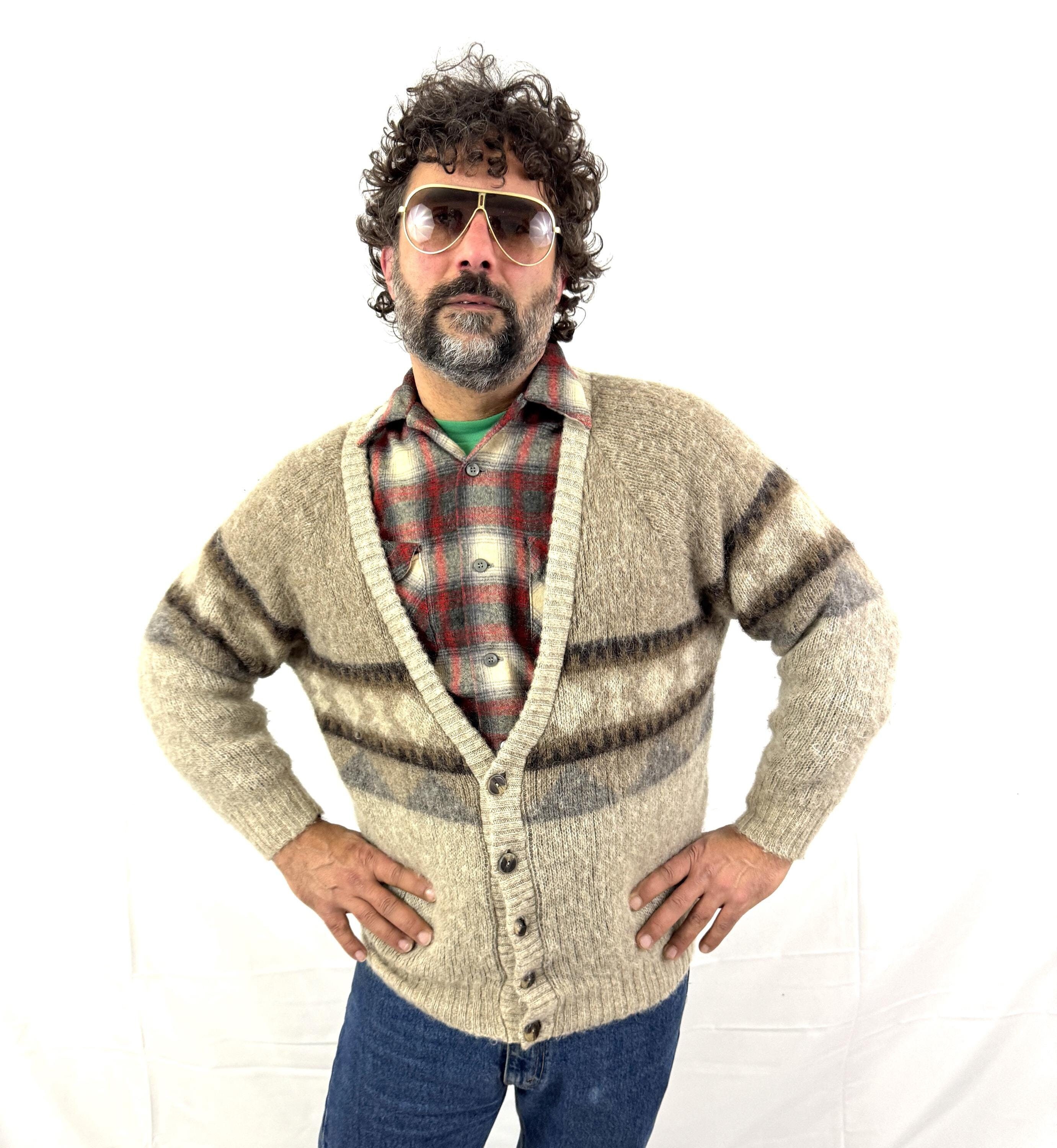 Manteau Vintage En Laine Islandaise - Taille M - Blanc - Très Bon état