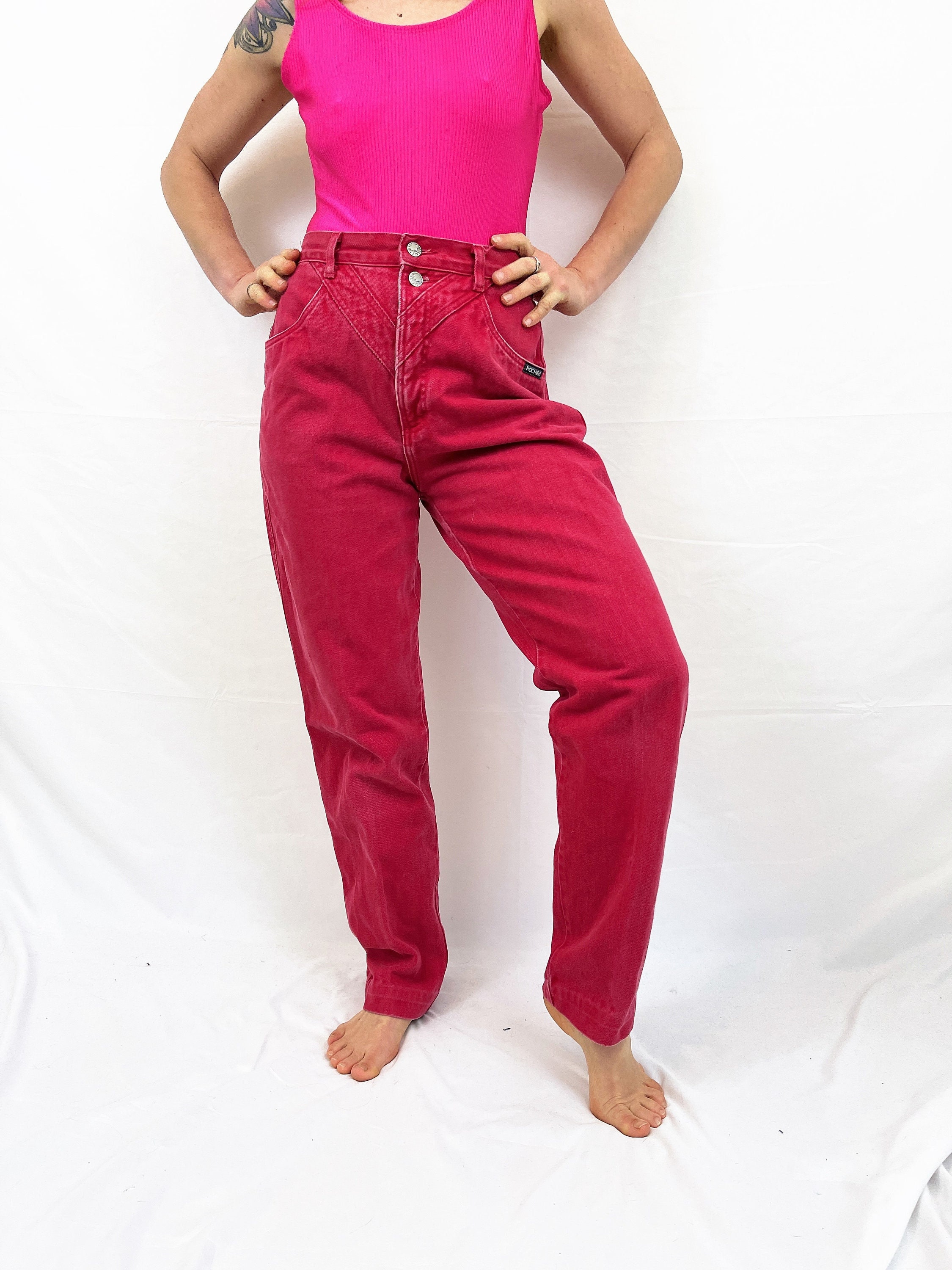 Vintage 1990s 90s RED Denim High 