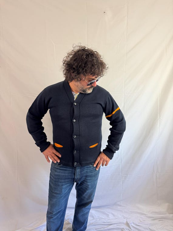 Vintage 50s 1950s Varsity Letterman Campus Wool Cardigan Sweater -  Lasley Knitting Co. Seattle View 4