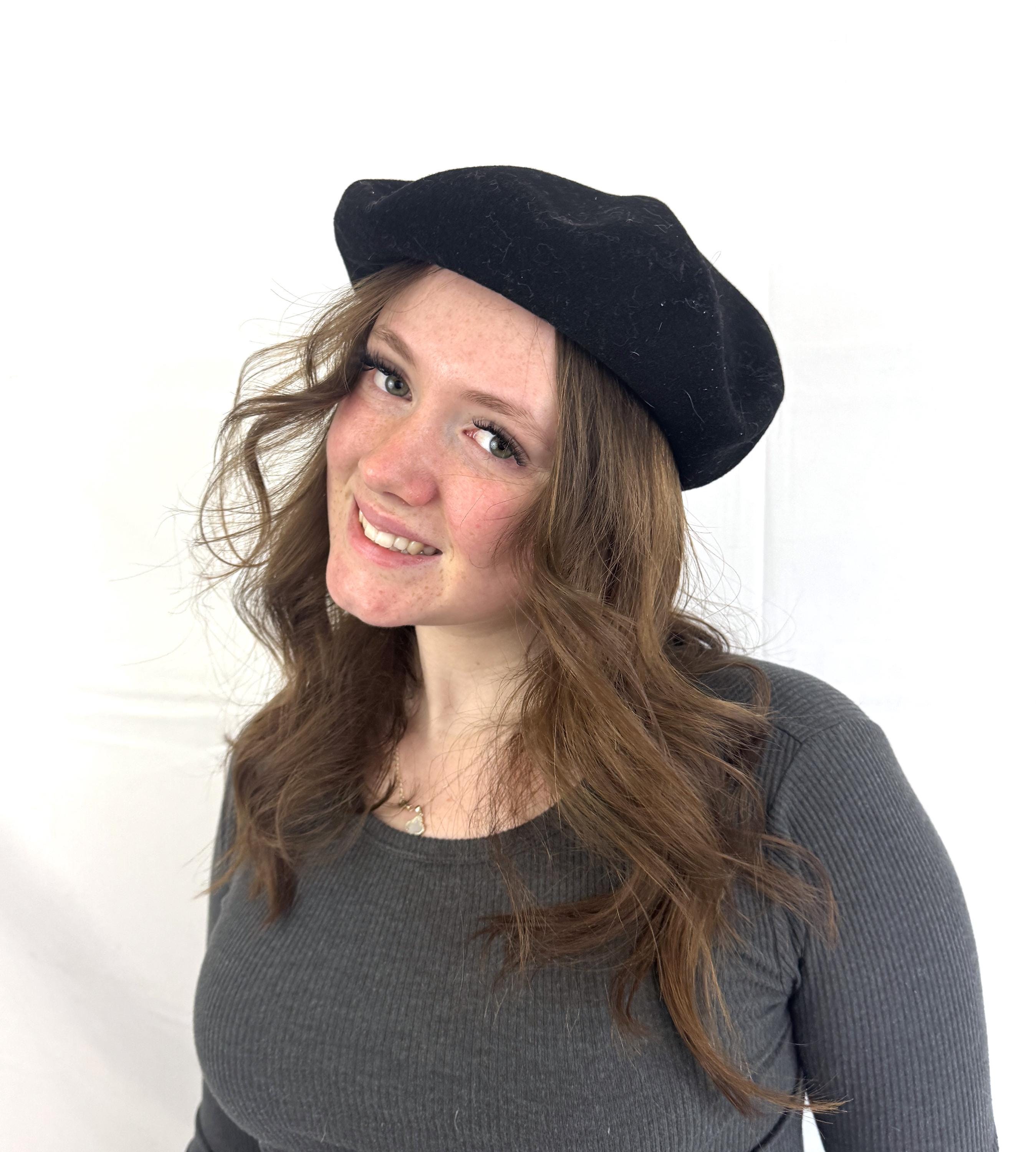 Vintage Black Wool Madelios Super Expedition Beret Hat - Made in