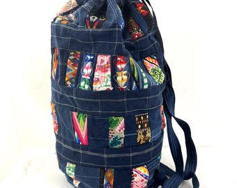 Sac fourre-tout en tissu tissé guatémaltèque vintage sac de sport sac à dos sac à dos