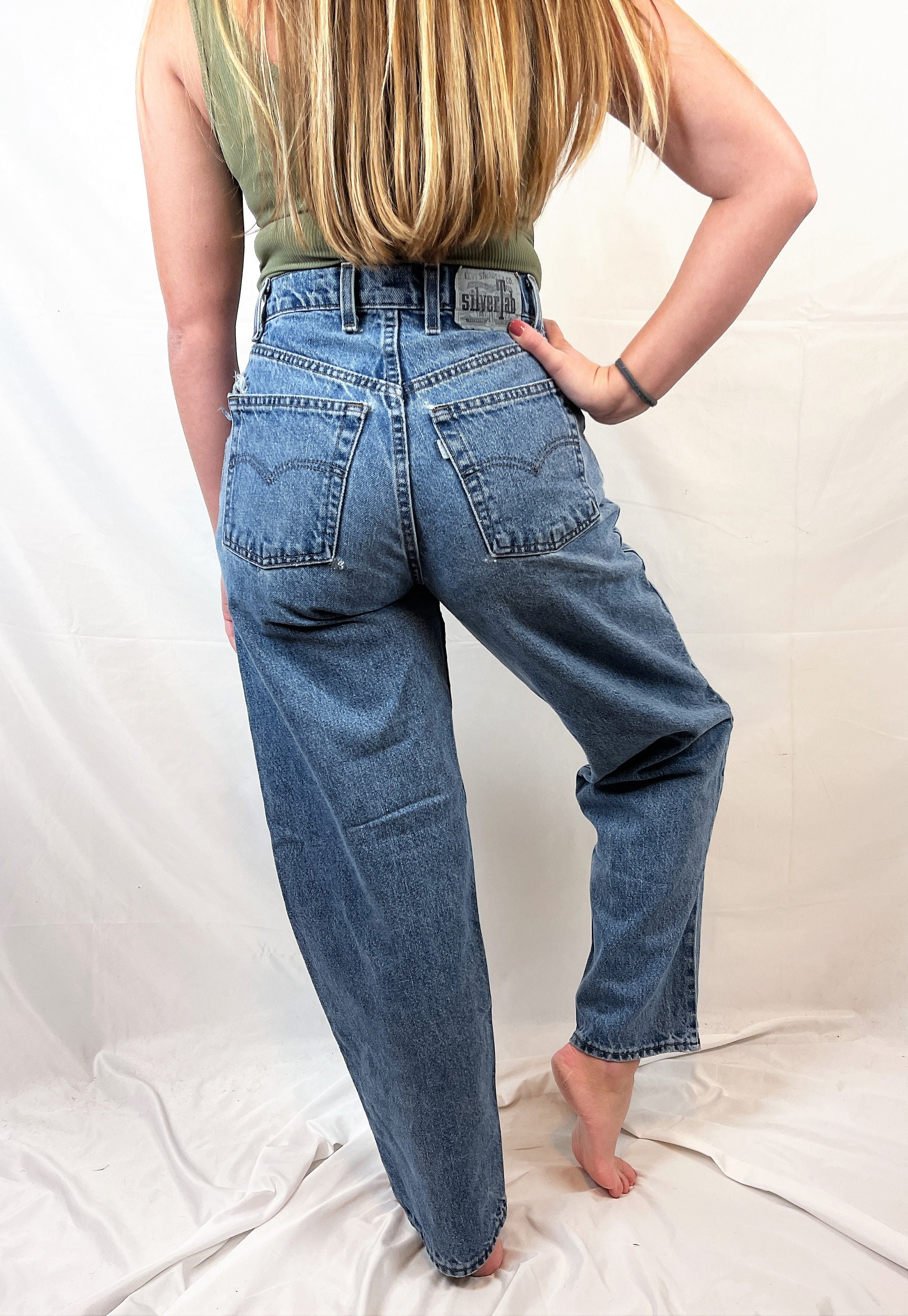 Vintage 90s Levis Silver Tab Denim Baggy Jeans - Size 28 X Vintage 90s Levis Silver Tab Denim Baggy Jeans - Size 28 X
