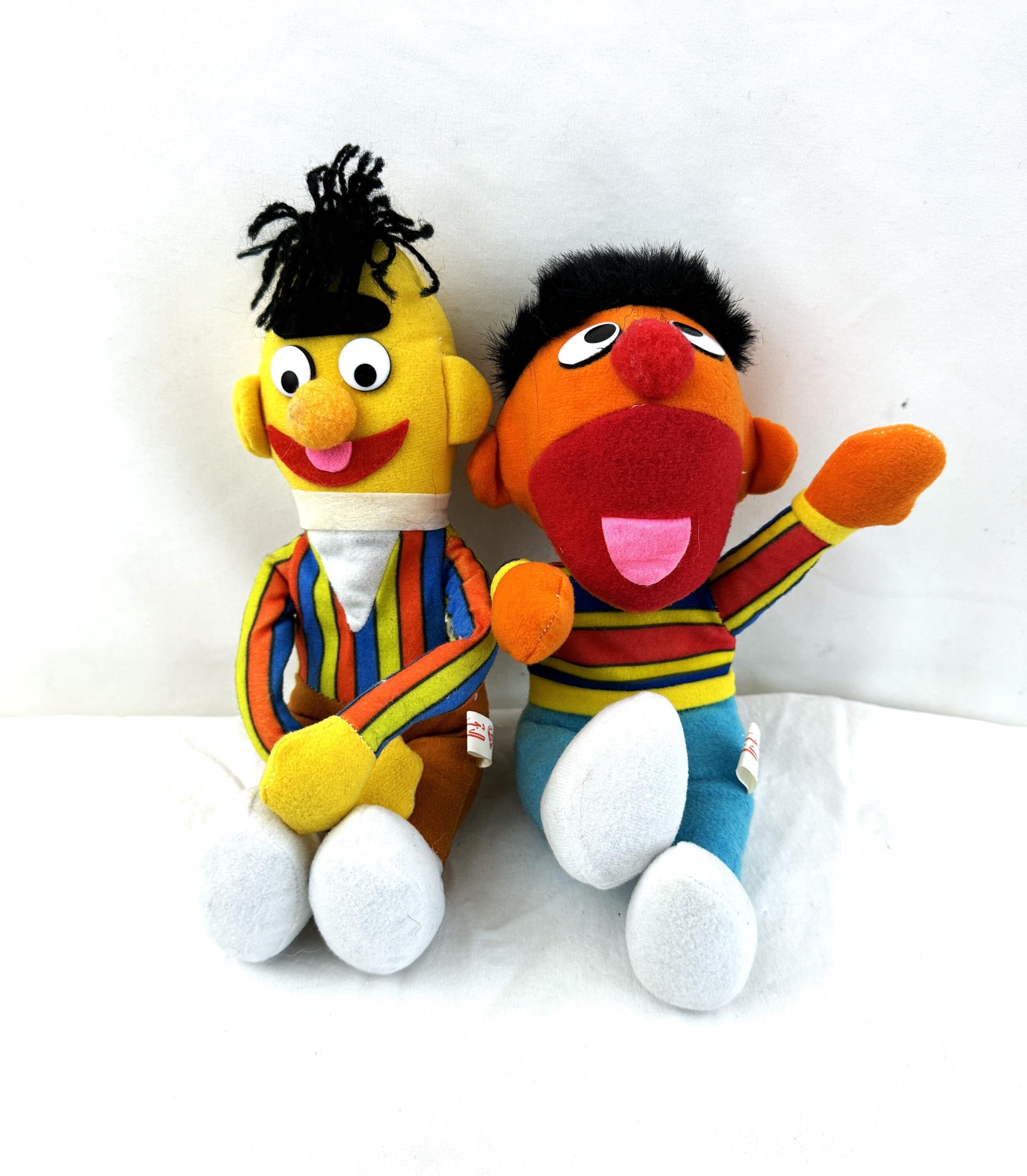 Vintage 1980s 80s Sesame Street Mini Plush Bert Ernie Pair