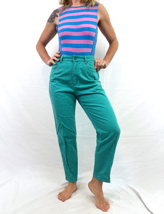 Vintage 80s 1980s Green Pants - Lizwear - image 2