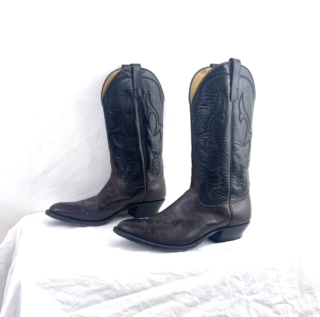 Vintage Western Rare Miller Stockman Western Cowboy Boots Men's Size 9 ...