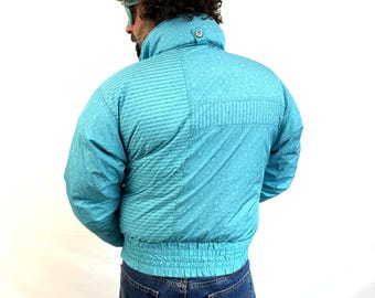 Vintage 80s Nils Blue Star Down Ski Jacket Size 10 UK