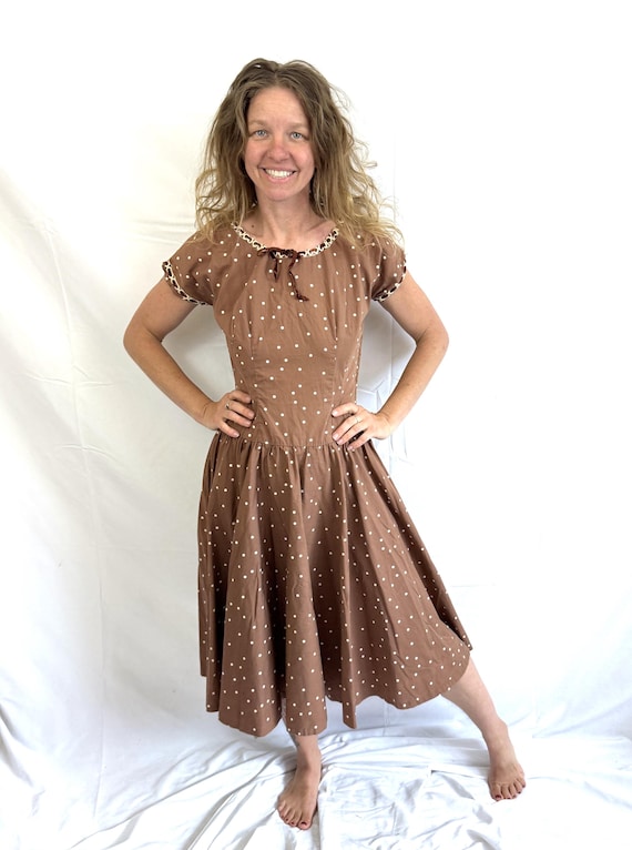 brown vintage dress Helen 17| Vintage wool dress – Linennaive main image 1