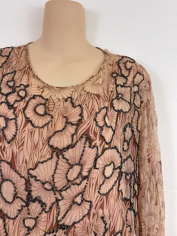 Vintage Silk Floral 1920s -1930s RARE Floral Dress - image 4