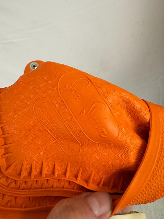 Vintage 50s 60s Sea Siren Orange Floral Swim Cap - image 6