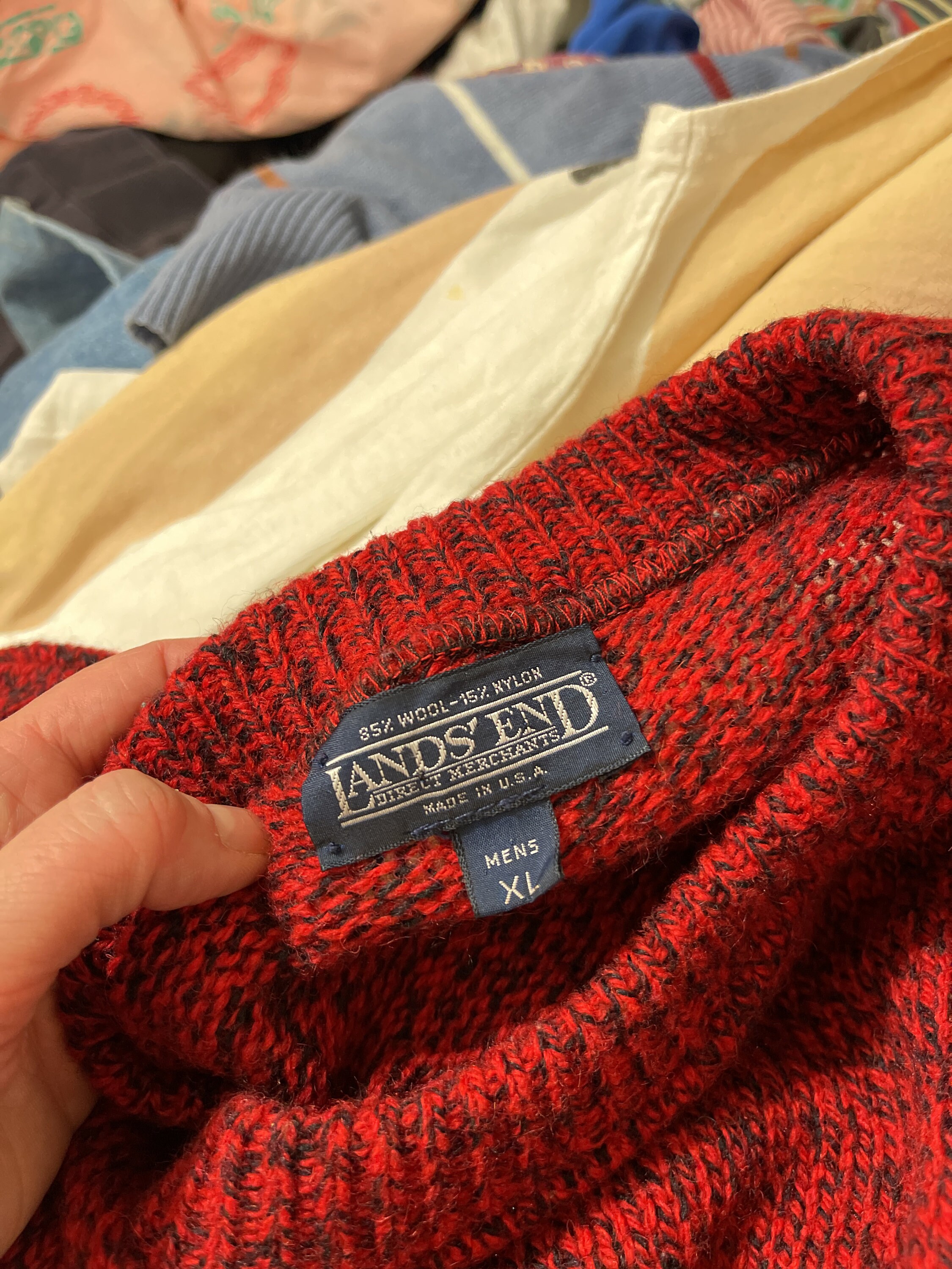 Vintage 80s 1980s Land's End Direct Merchants Wool LANDS END