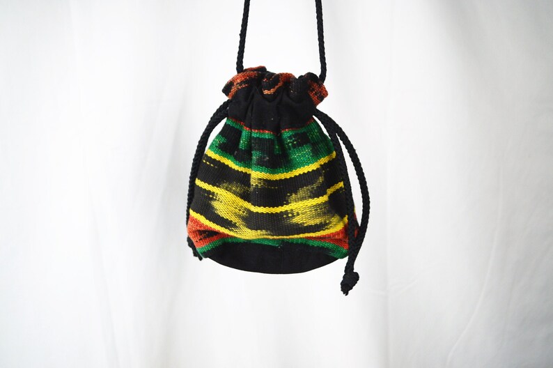 Mini Vintage Rasta Guatemalan Fabric Pouch Purse