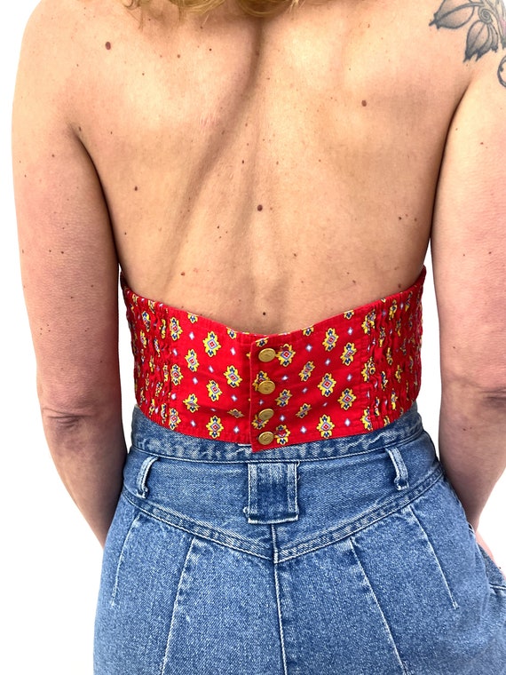 Vintage 90s 1990s Red Lizwear Cropped Southwest W… - image 7