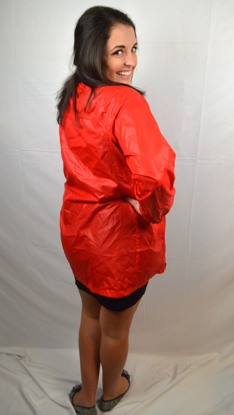 Vintage Lacoste Izod Raincoat Red Jacket Etsy