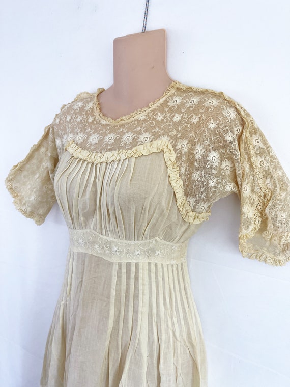 Amazing Vintage 1900s Victorian Cotton Lace Antiq… - image 4