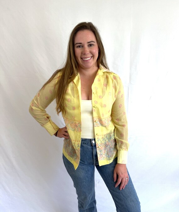 sheer yellow top