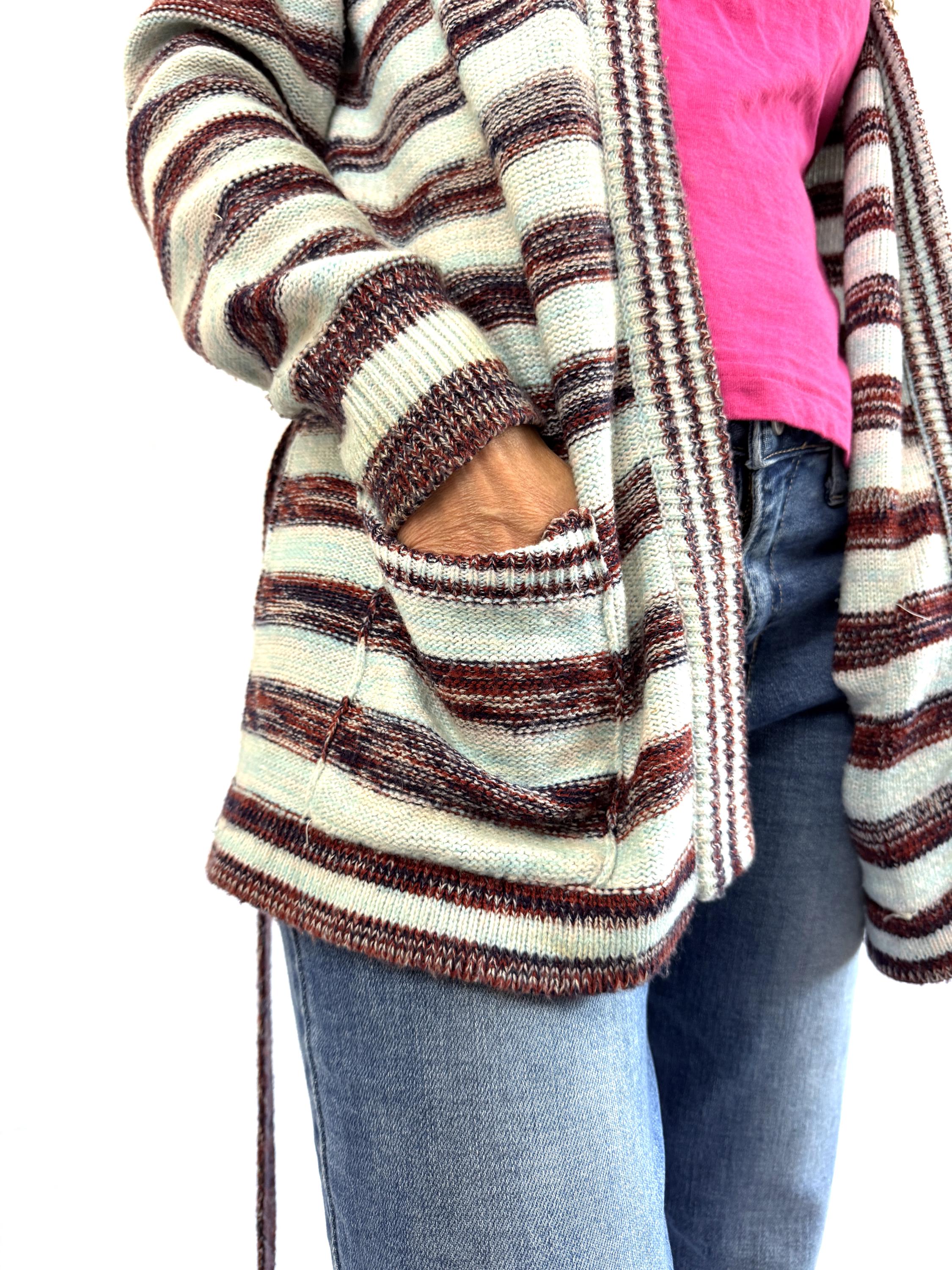 Vintage 1970s Cardigan Acrylic 70s Belted Hippie Knit Sweater - Etsy