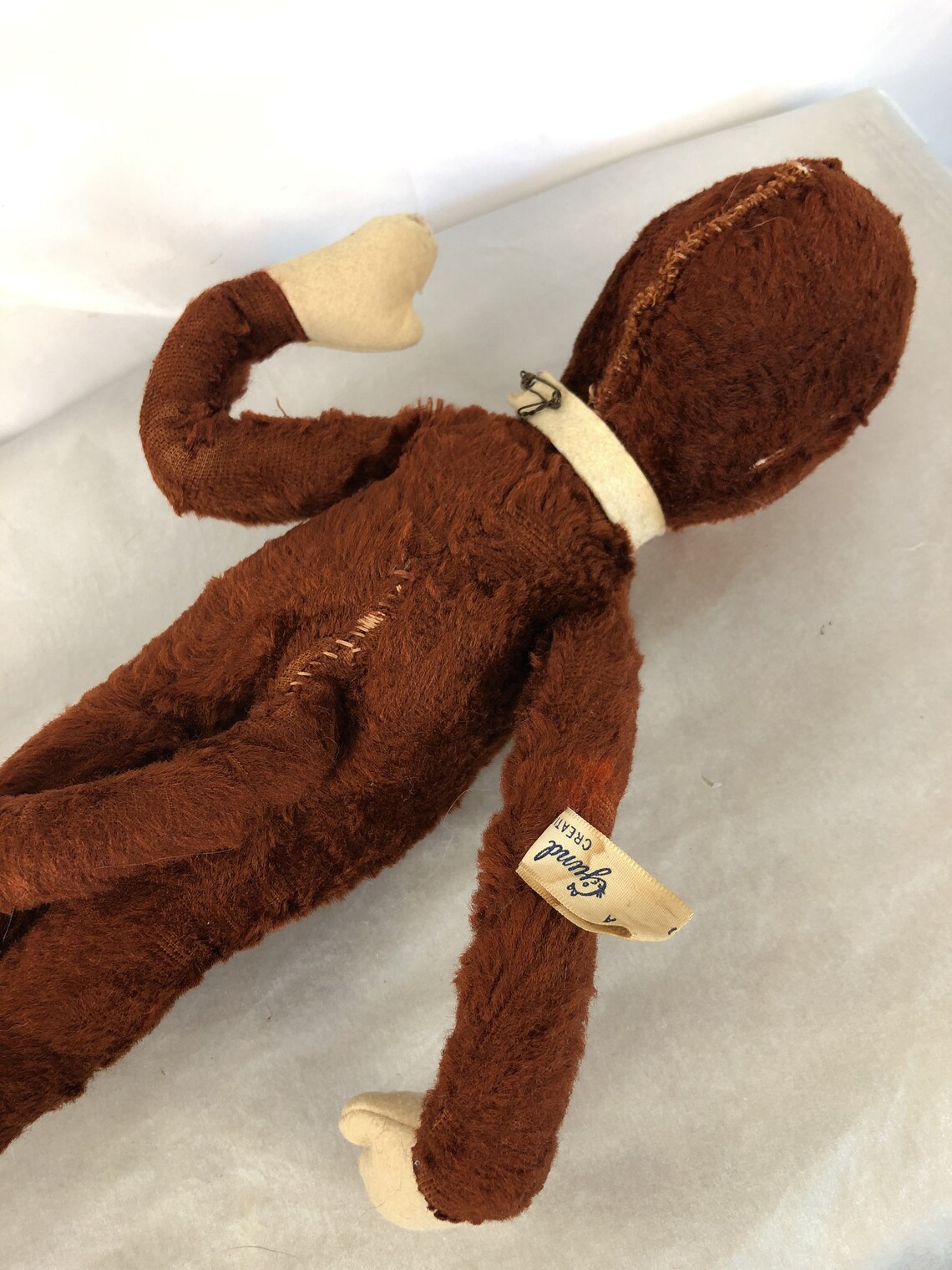 Vintage 1950s 50s Plastic Face Monkey Stuffed Toy Gund Etsy