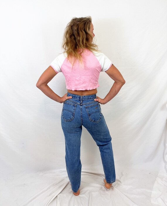 Cute Vintage 80s 1980s Pink Pony Cropped Top Shir… - image 4