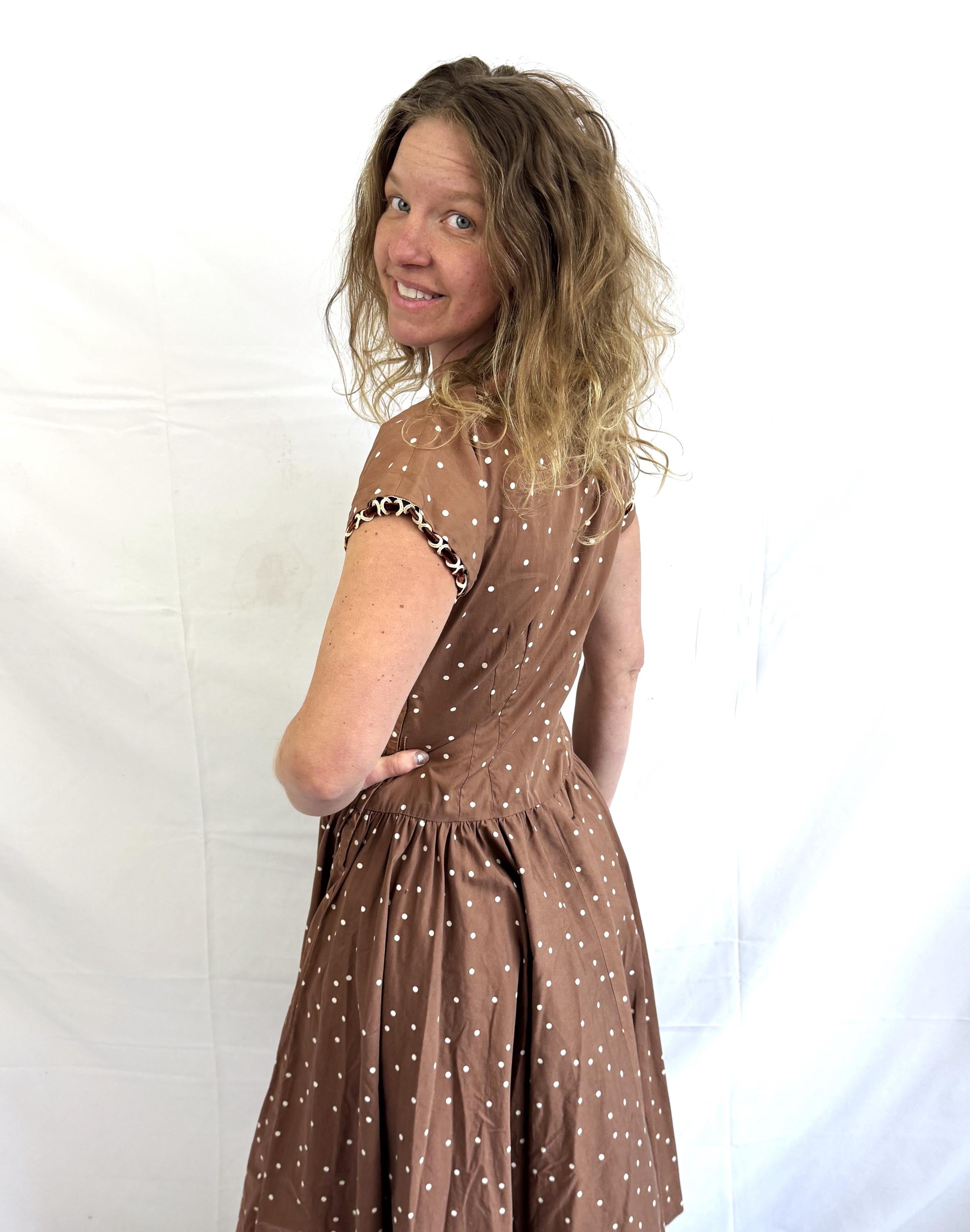 old navy polka dot dress brown Cider Tasting Polkadot Mini Dress - Brown, Large | Hazel and Olive