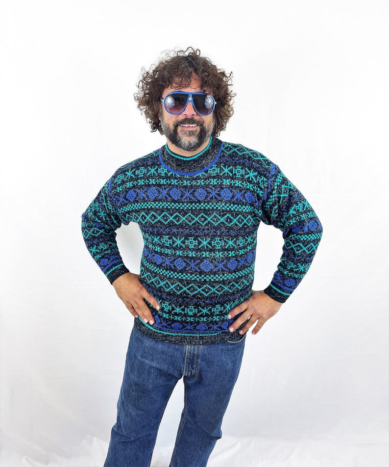 Maglione Vintage anni '80 anni '90 Rainbow Knit Santana immagine 1