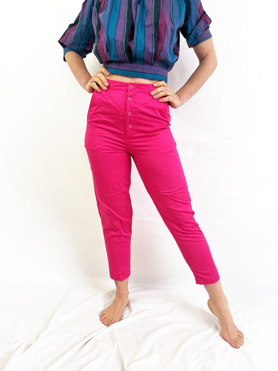 Vintage 1980s 80s Hot Pink Pants - Bold Spirit