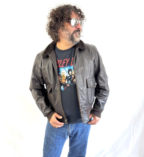 INTERMEDIATE TYPE G-1 フライトジャケット L 42 Rare Flyer's Intermediate Type G-1 Flight Jacket Brown Leather