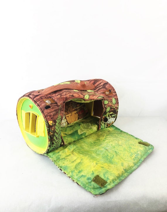 Vintage 1979 Fisher Price Woodsey Squirrel Family Log House RARE Etsy