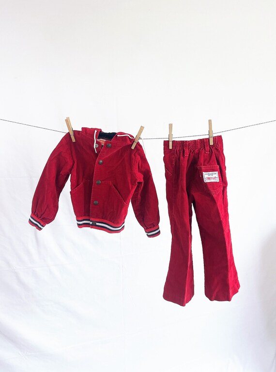 Kid's Size Vintage Levis Corduroy Red Cord Jacket 