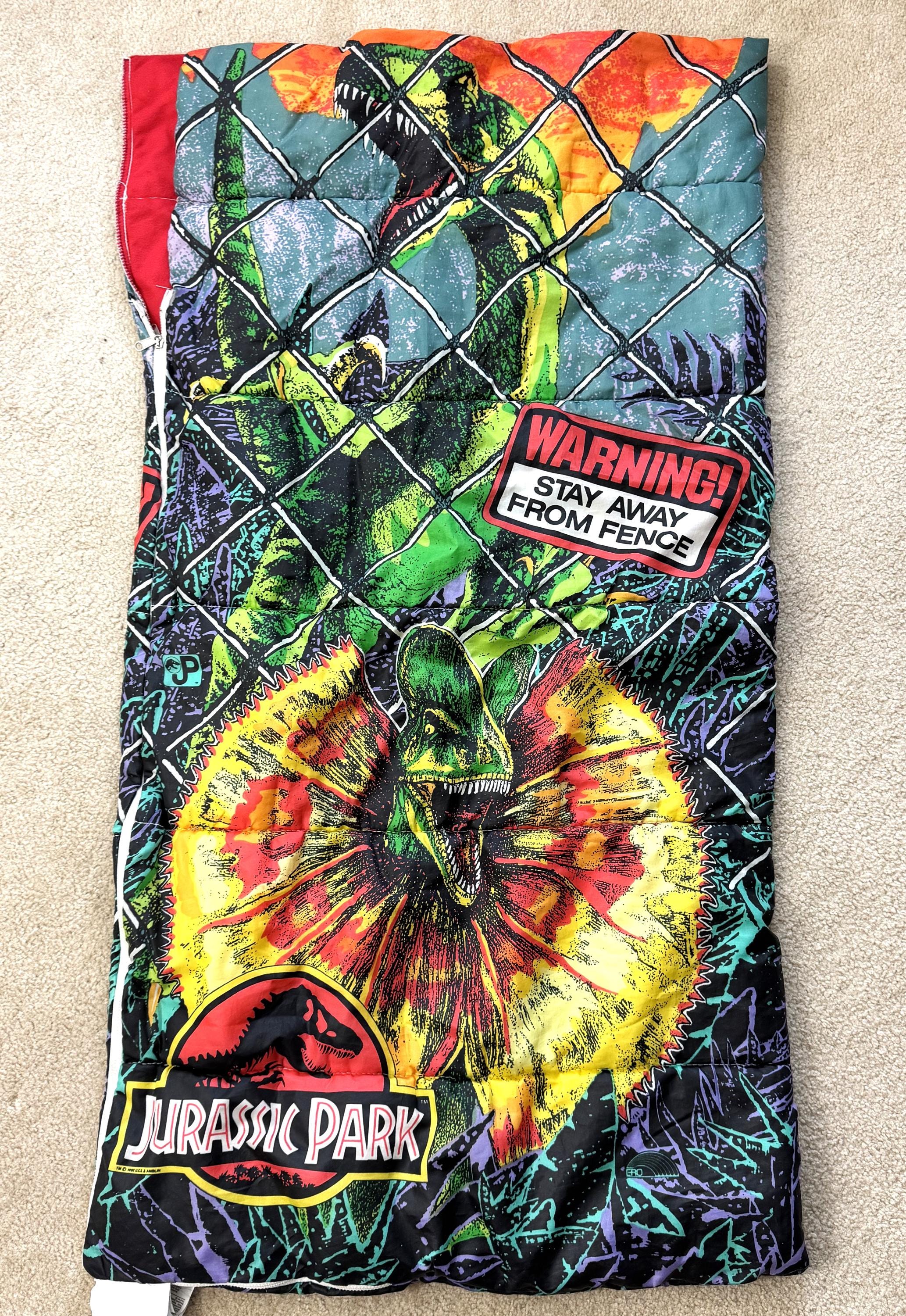 Jurassic Park Sleeping Bag Vintage 90s Jurassic Park Dinosaur