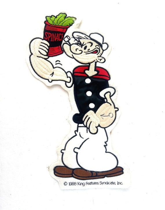 Vintage 1988 Large Popeye Sew On Patch - King Feat