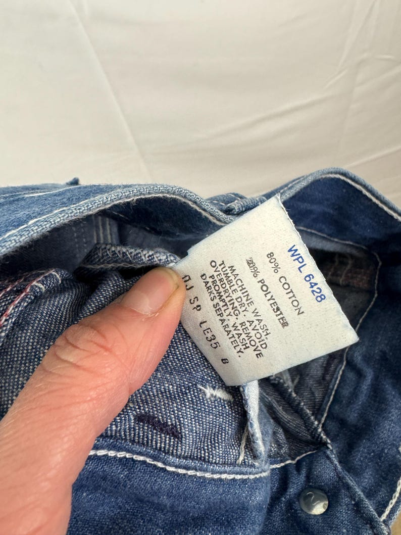 Pantalones vaqueros de mezclilla Wrangler estilo carpintero vintage para niños - Talla 1 imagen 9