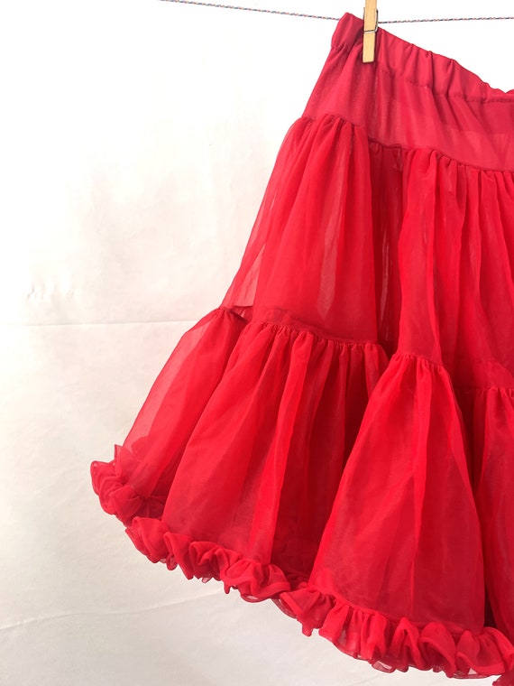 Vintage Red Square Dancing Petticoat Tutu Crinoli… - image 2