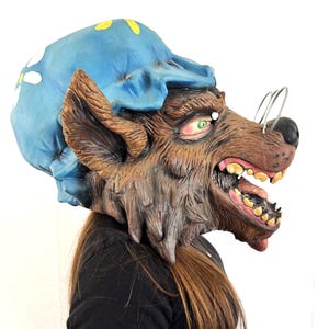 Vintage 2000s Big Bad Wolf Scary Granny Oversized Costume Mask