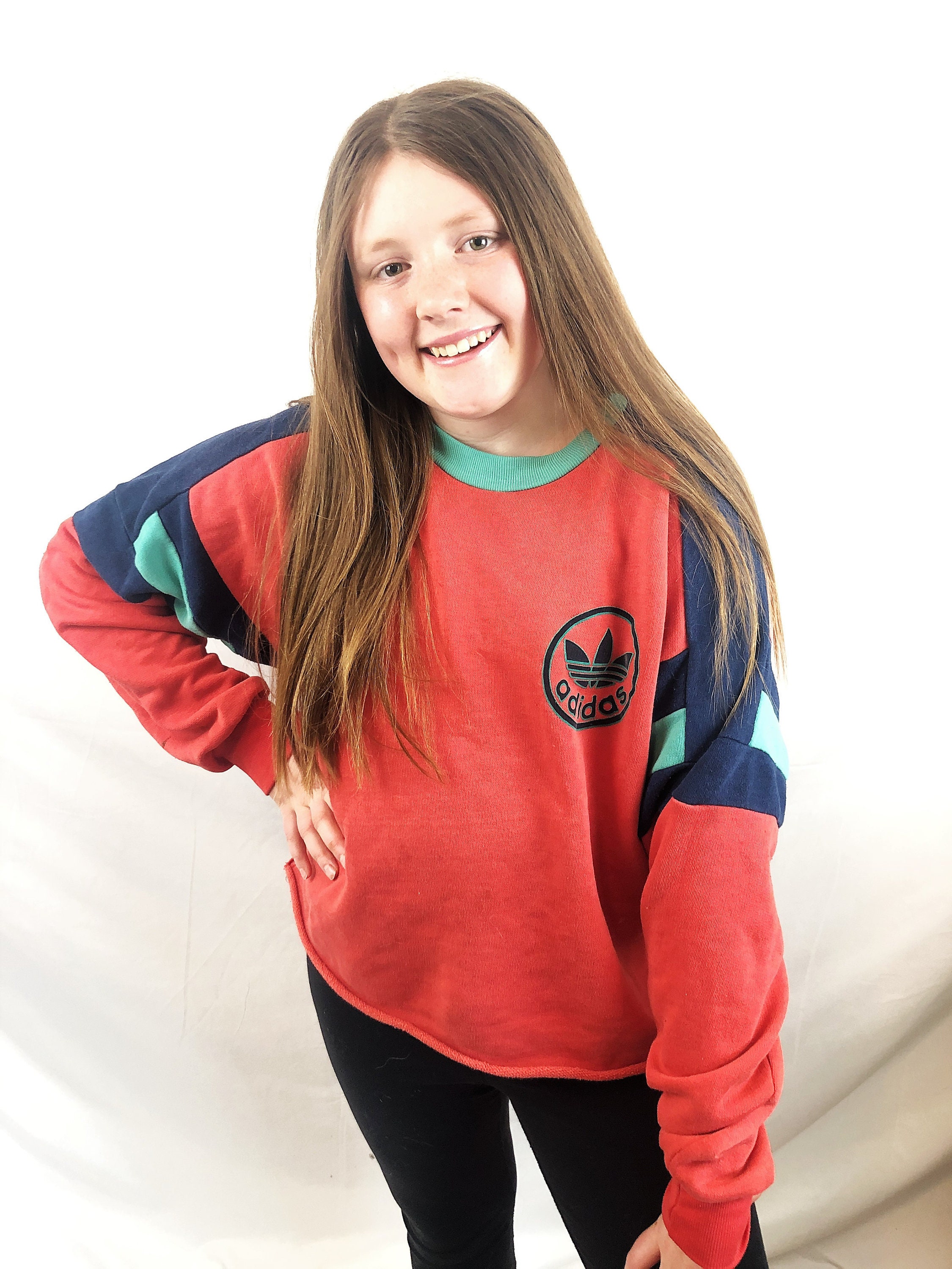 red adidas sweatshirt vintage